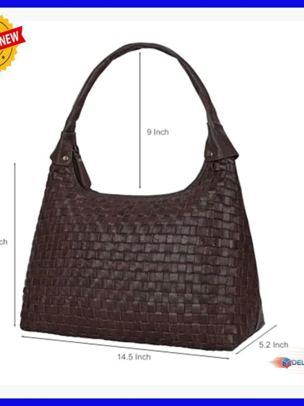 Braided Leather Tote Bag Hobo Shoulder Bag Medium Size